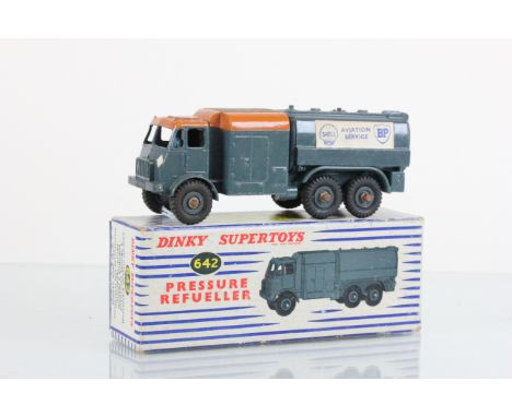 Boxed Dinky Supertoys 642 Pressure Refueller in vg condition with BP Aviation Service decals to sides, some repainting to roo