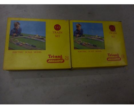 Two boxed Triang TT Model Railways train sets to include TAX & TCX with both locomotives and rolling stock 