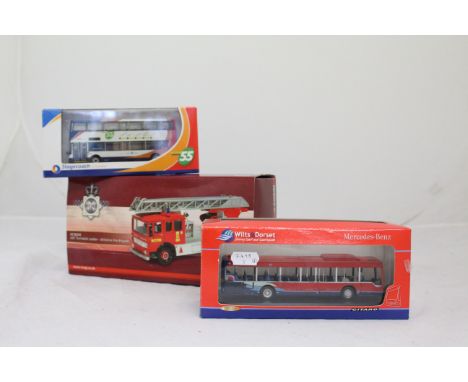 Boxed Corgi CC10310 9 Double 9 AEC Turntable Ladder Wiltshire Fire brigade with certificate plus 2 x Creative Master Northcor