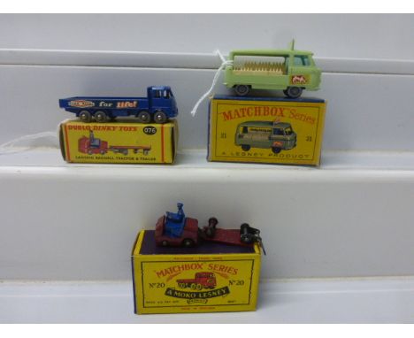 Two boxed Matchbox Lesney 75 series diecast models to include 20 Transport Truck with Ever Ready decals & 21 Milk Delivery Tr
