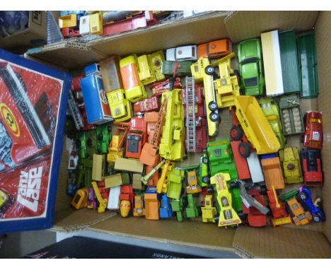 Large group of vintage diecast vehicles mainly Matchbox examples in gd-vg overall condition plus 2 x Matchbox 48 carry cases