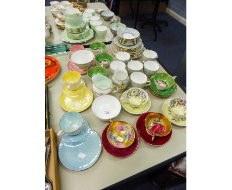 DAKIN PART TEA SERVICE, THREE MALING TEA CUPS AND BISCUIT SAUCERS AND PARAGON CUPS AND SAUCERS 