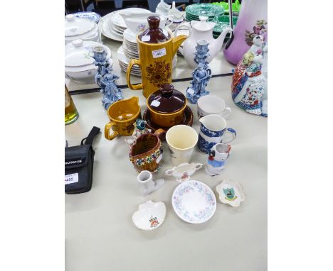 ROYAL WORCESTER 'PALISEY WARE' PART COFFEE SET OF 9 PIECES (NO CUPS), PAIR OF CONTINENTAL BLUE GLAZED PORCELAIN CHINOISERIE F