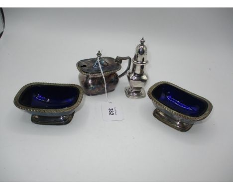 Set of 4 Mappin &amp; Webb Silver Plated Condiments