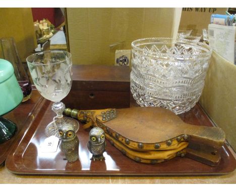 Pair of Victorian Silver Plated Owl Condiments, Bellows, Caddy, Goblet and 3 Bowls