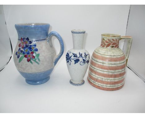 Two Crown Ducal Vases and Another Similar, largest 21cm