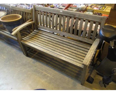 Weathered Wood Garden Bench, 138cm long