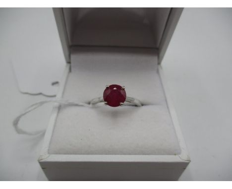 Silver Ruby Ring, Size K