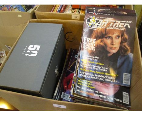 Box of Star Trek Magazines, Thunderbirds etc