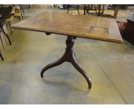 19th Century Mahogany Tilt Top Supper Table on Tripod Base, 89x67cm, 69cm h