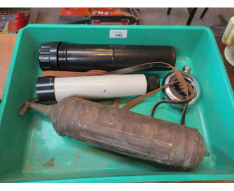 Telescope, Extinguisher and Hip Flask