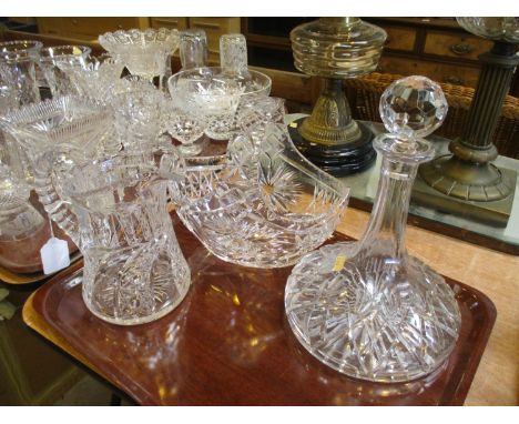 Crystal Ships Decanter, Water Jug and Basket
