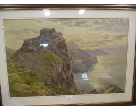 H. Preston, Watercolour, Coastal Scene with Fishing Boats, 53x83cm