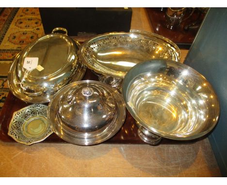 Silver Plated Entrée Dish, Basket Muffin Dish, Oyster Dish etc