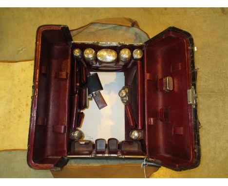 R W Forsyth Ltd Dressing Bag Maker Glasgow Containing Various Silver Top Glass Jars and Bottles etc, London 1899