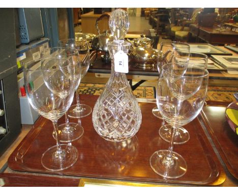 Edinburgh Crystal Decanter along with 6 Wine Goblets