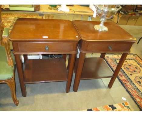 Pair of Mahogany Single Drawer Bedside/Lamp Tables, 56x47cm, 70cm h
