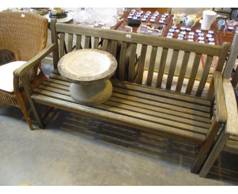 Weathered Wood Garden Bench, 146cm long