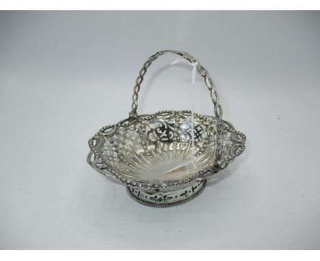 George III Pierced Silver Swing Handle Basket, London, 1768, Maker RM, 136g
