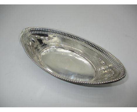 Victorian Pierced and Embossed Silver Bonbon Dish, Sheffield 1898, 96g