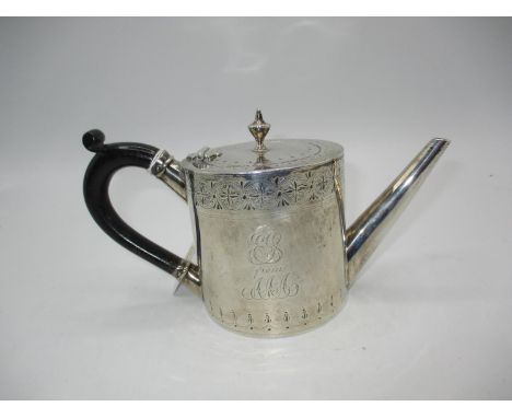 Victorian Silver Batchelors Teapot, Maler CSH, London 1876, 214g total