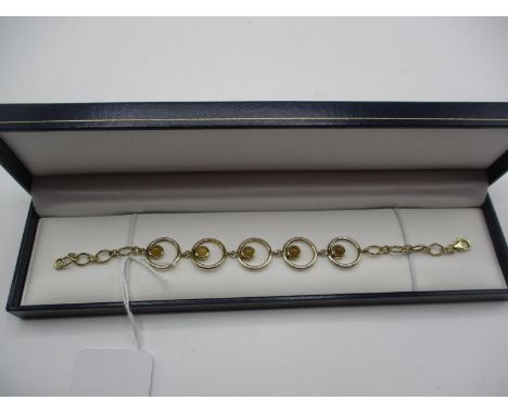 Silver with Golf Plate Opal Modernist Style Bracelet