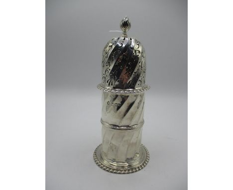 Large Silver Sugar Caster by James Ramsay Dundee, hallmarks rubbed, 296g