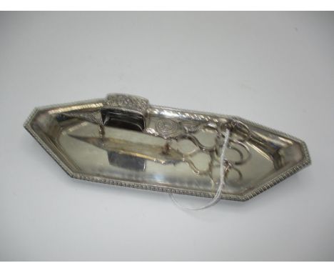 Silver Plated Candle Snuffers and a Tray