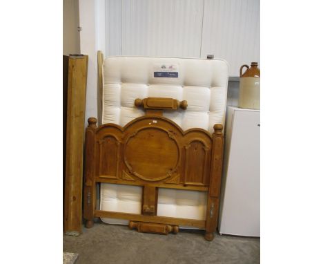 Antique Style Pine Double Bedstead with Silentnight Mattress
