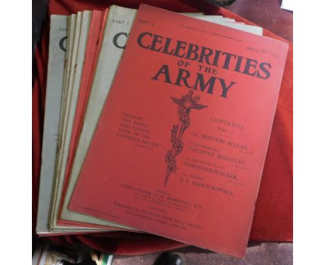 1900 Celebrities of the Army  In 13 volumes published by G. Newnes.  Each volume containing 4 large colour photo/plates. Cond