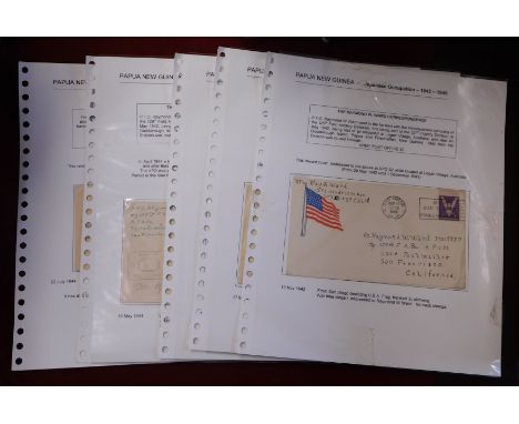 USA - Papua New Guinea 1942-1944 group of five envelopes with correspondence between P.F.C. Raymond Ward and his parents in S