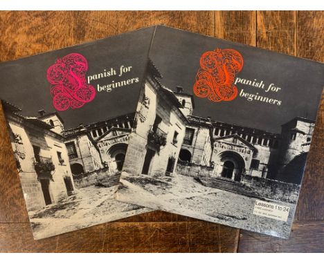 TWO SPANISH LANGUAGE COURSES ON VINYL Two complete 'Teach Yourself Spanish' language courses on 12" 33rpm discs. 'Spanish For