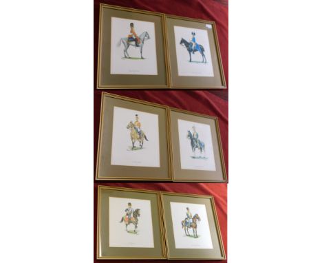 Antique military prints by M.G. Greensmith (5) - Officers of the British Army from the 19th Century, including: 1st Life Guar