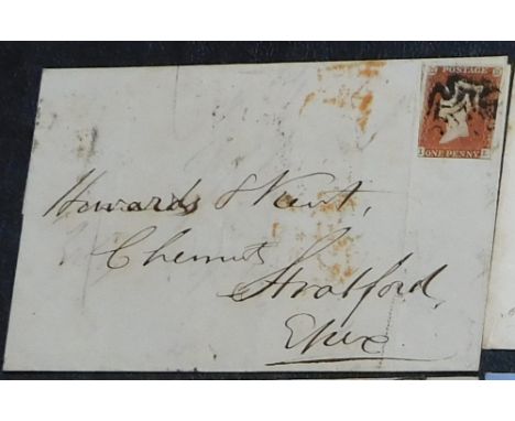 Great Britain 1843 Postal History EL dated 27.12.1843 Brighton posted to Stratford SG 8 1d red, cancelled with black Maltese 