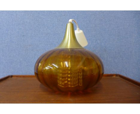 A 1970's smoked glass ceiling light 
