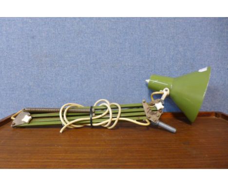 A vintage industrial anglepoise desk lamp, lacking base 