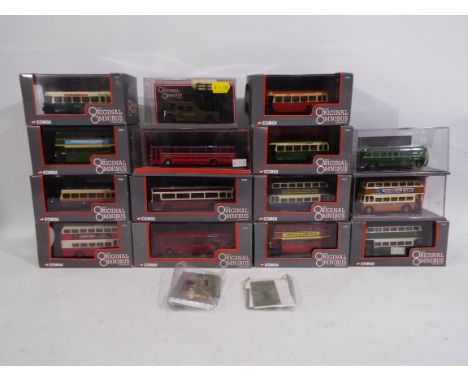 Corgi - 15 x Corgi Original Omnibuses in plastic display cases - Lot includes a #97835 'Ribble Motor Services' Leyland Leopar