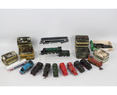 Tri ang - Jouef - Bachmann - Hornby - Trix. A large collection of parts and fixings for model railways including pipes, wheel
