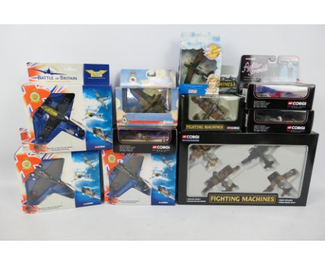 Corgi - A fleet of 10 boxed diecast model aircraft in several scales from various Corgi ranges. Lot includes Corgi 'Fighting 