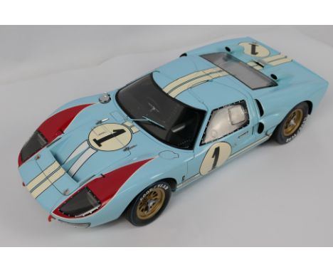 Exoto - A rare boxed 1:10 scale Ford GT40 MkII # LMC10011. This blue car with red stripe and number 1 roundels as driven to s