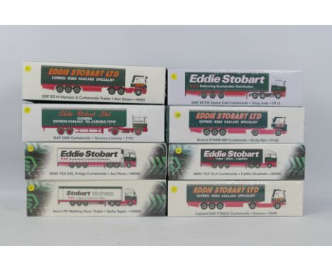 Atlas - Eddie Stobart - 8 x factory sealed trucks in 1:76 scale including MAN TGX Ava Rose # H6088, Volvo FH Sofia Taylor # H