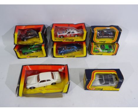 Corgi - 8 x boxed 1980s cars including Rolls Royce Corniche # 279, Matra Rancho 457, Chevrolet Caprice # 341, Citroen 2CV # 3