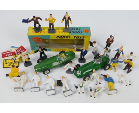 Corgi - A collection including a boxed set of Silverstone Race Track Officials # 1503, 18 more x loose Track Officials and Pi