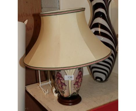 Moorcroft lamp and shade 
