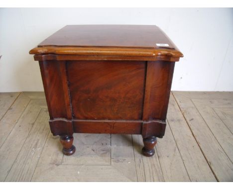 Victorian mahogany step commode of turned supports 