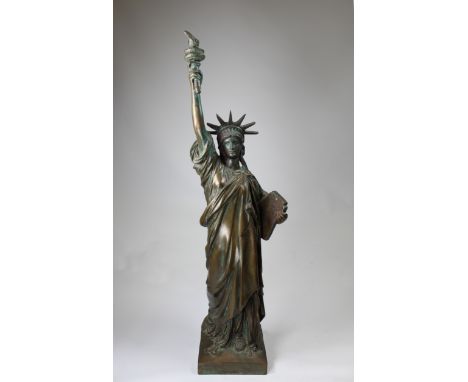Frederic-Auguste Bartholdi (France, 1834 - 1904) Bronze Statue of Liberty Maquette numbered 36/150 and inscribed/signed near 