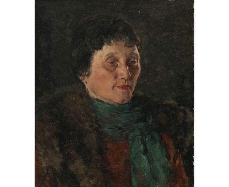 Constantin Gerhardinger1888 München - 1970 TörwangDamenporträtR. u. signiert und "IV. 61" datiert. Öl auf  Hartfaser. 55 x 46