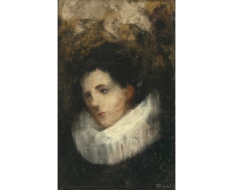 Brynolf Wennerberg, zugeschrieben1866 Djourgorden / Schweden - 1950 Bad AiblingDame mit HalskrauseR. u. monogrammiert B.W. Öl