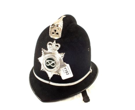 A Police helmet (Coxcomb) with Staffordshire plate