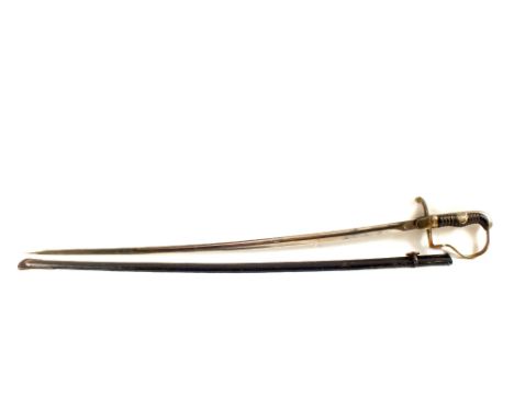 A German WWII (PATTERN) Army Officers sword in its black painted scabbard